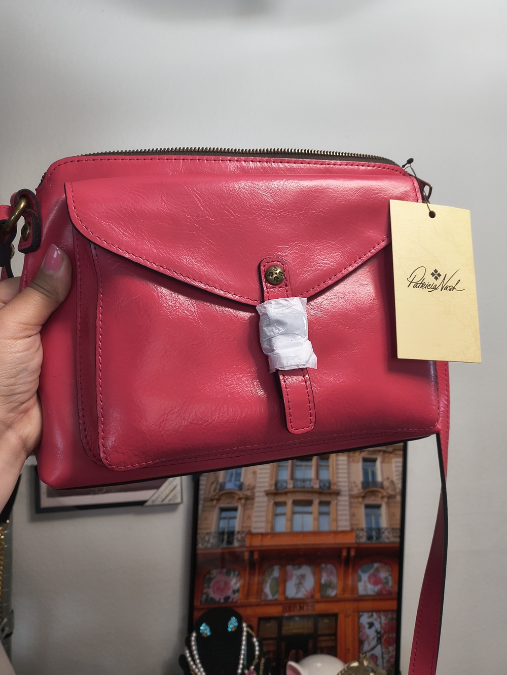 Nwt Vintage Collection Patricia Nash Pink Leather Crossbody Bag